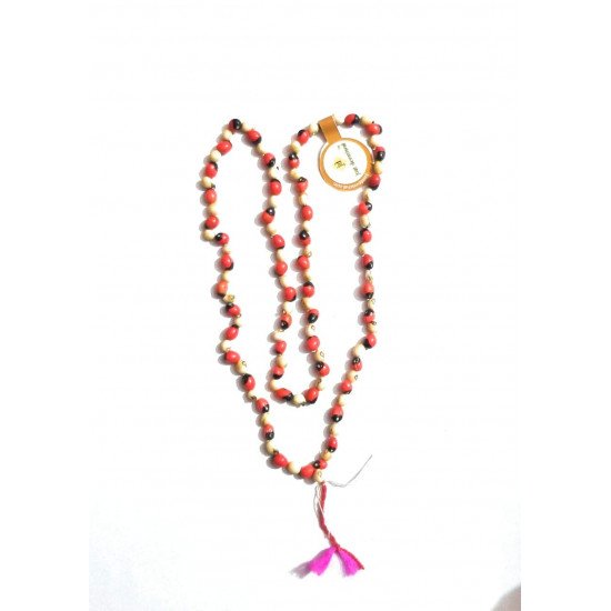 Natural Elegant Original gunja Seeds/chirmi Beads mala 108 Beads (red Black and White)