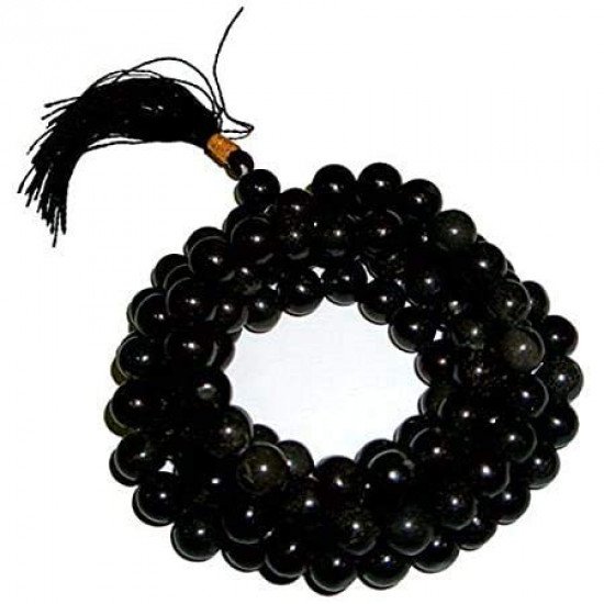 Original Black hakik 108 Beads,Agate Mala for Pooja and Japa
