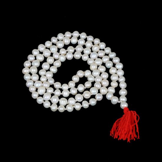 Real Pearl Japa Mala Round Beads